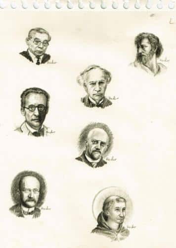 Portraits de savants-illustration d'un livre de philosophie des sciences