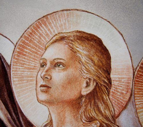 détail du visage de Marie Madeleine(maison paroissiale de Sanary sur Mer)